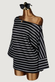 Stripe Bat Sleeve T Shirt GXIY-K26L2579
