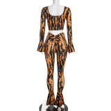 Printed Long Sleeve Two Piece Pants Set MXBF-Q26ST288