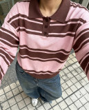 Contrast Color Knits Pullover GXIY-K26L3061