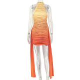 Sleeveless Gradient Color Ruched MinI Dress GJYO-JD305962