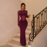 Lace Patchwork See Through Maxi Dress FL-JY25393PFO