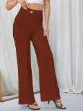 Solid Color High Waist Casual Pants GHYX-H042