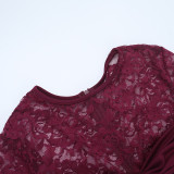Lace Patchwork See Through Maxi Dress FL-JY25393PFO