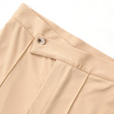 Solid Color High Waist Casual Pants GHYX-H042