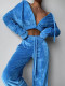 Golden Velour Long Sleeve Two Piece Pants Set GHYX-Y2215