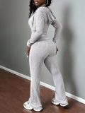 Knits Long Sleeve Sweatshirt Two Piece Pants Set GHYX-TJY8125