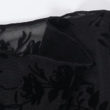 Chiffon Flare Sleeve Ruched Tops FL-YL24467PFO