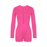 Hollow Out Long Sleeve Romper GHYX-PH077
