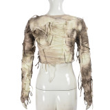 Tie Dye Printed Long Sleeve T Shirt GFRT-30034