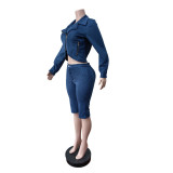 Long Sleeve Zipper Two Piece Pants Set MEM-88732