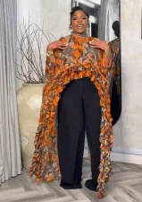 Fashion Printed Shawl Cape Long Shirt GFXI-fx996