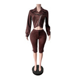Long Sleeve Zipper Two Piece Pants Set MEM-88732
