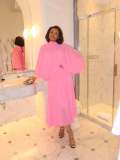 Bat Sleeve Ruched Maxi Dress GFXI-fx938