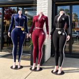 Printed Long Sleeve Zipper Two Piece Pants Set GNJF-Z&211
