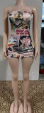 Printed Off Shoulder Mini Dress GNJF-Z&247