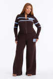 Stripe Color Block Knits Two Piece Pants Set YMEF-59129