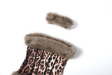 Fashion Fur Leopard Printed Mini Dress DLSF-K6D20742A