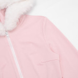 Solid Color Sport Long Sleeve Jumpsuit GDSF-D26JP427