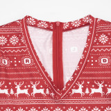 Christmas Print V Neck Romper GDSF-D26RP435