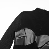 See Through Mesh Long Sleeve Jumpsuit MXBF-J26JP470
