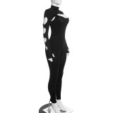Long Sleeve Hollow Out Two Piece Pants Set GDSF-D26ST412