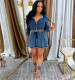 Plus Size Fashion Denim Zipper Two Piece Skirts Set GAKF-A50814