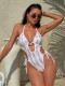 Printed Backless Tie Up One Piece Swimsuit CASF-6826