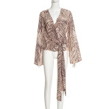 Zebra Pattern Long Sleeve Shirt GDSF-J26TP466