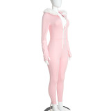 Solid Color Sport Long Sleeve Jumpsuit GDSF-D26JP427