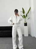 Long Sleeve Zipper Coat Two Piece Pants Set YMZY-56167