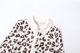 Leopard Printed Long Sleeve Midi Dress DLSF-K6D20547A