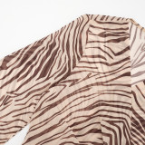 Zebra Pattern Long Sleeve Shirt GDSF-J26TP466
