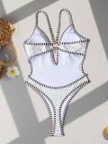 Printed Halterneck Backless One Piece Swimsuit CASF-6834