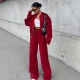 Long Sleeve Zipper Coat Two Piece Pants Set YMZY-56167