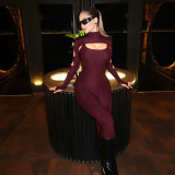 Long Sleeve Hollow Out Two Piece Pants Set GDSF-D26ST412