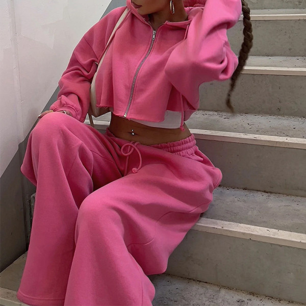 Long Sleeve Sport Sweatshirt Two Piece Pants Set YMZY-0616
