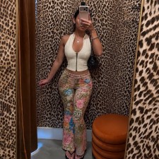 Printed Micro Flare Pants  DLSF-K6P19459A
