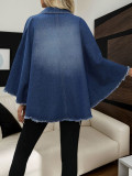 Plus Size Bat Sleeve Lapel Loose Denim Coats GAKF-A50818