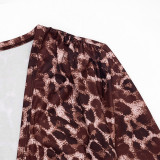 Leopard Printed Deep V Neck Top MXBF-J26TP482
