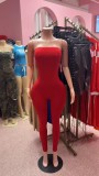 Pre Order: About 7 work days shipping Solid Color Tube Top Jumpsuit YUEM-202709