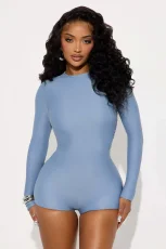 Long Sleeve Solid Color Sport Romper GKYS-2570