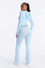 VIP1 Letter Printed Long Sleeve Coat Pants Suit GKYS-2641