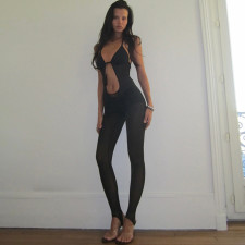 See Through Halterneck Backless Jumpsuit XEF-K6Q21517A