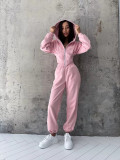 Zipper Long Sleeve Hooded Sweatshirt Sport Pants Suit GLXF-C56105