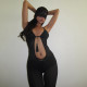 See Through Halterneck Backless Jumpsuit XEF-K6Q21517A