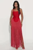 Off Shoulder Tassel Tube Top Dress GKYS-2630
