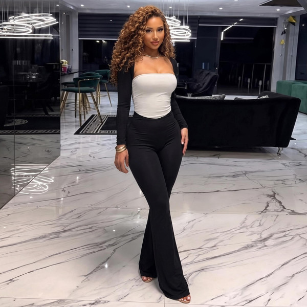 Solid Color Long Sleeve Three Piece Pants Set GZJQ-K6S21381A