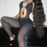 See Through Halterneck Backless Jumpsuit XEF-K6Q21517A