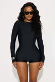 Long Sleeve Solid Color Sport Romper GKYS-2570
