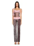 Lace Leopard Printed Sling Vest Two Piece Pants Set SHD-8136